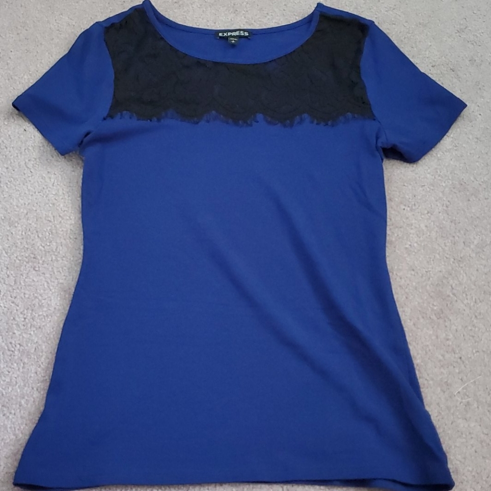 Blue lace top
